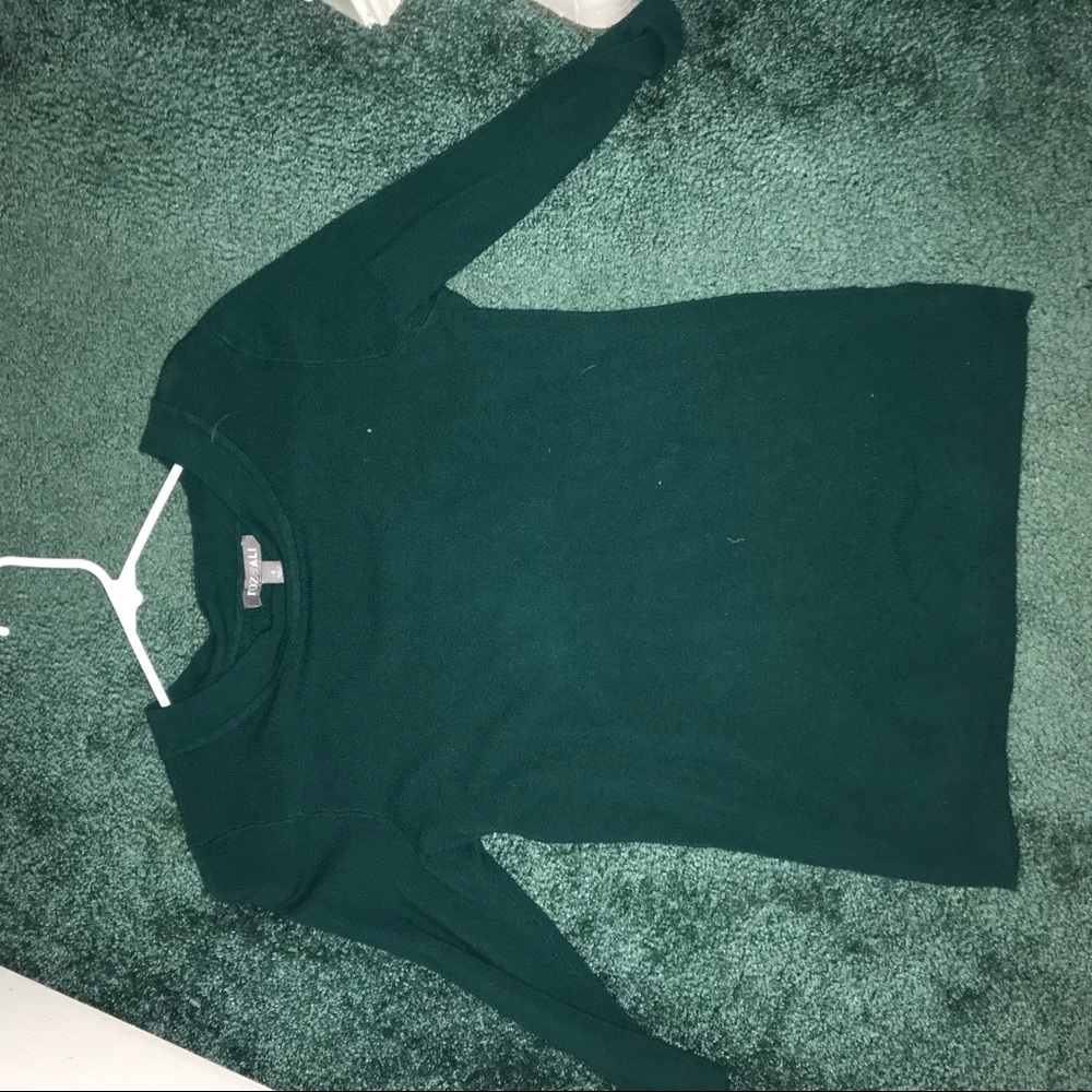 green sweater